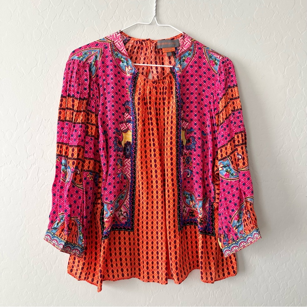 Anthropologie Emelia Bhanuni by Jyoti Embroidered Peasant Blouse